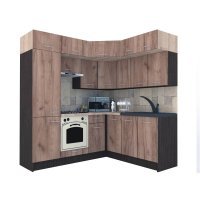 Bucatarie de Colt BIG GENA NEW ST. 180-210, Wenge / Decor K004